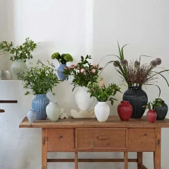 Knabstrup Keramik Vase 20cm Riflet Mint